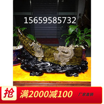 Golden Noon Dragon Tour of the World Shen Dragon Turtle ortoise Crafts Small Leaf Zhennan Root Carving Animal Collection ornaments