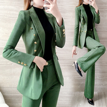 Canary Kiss dark green professional suit suit female casual temperament thickened suit two-piece autumn and winter