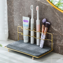 Toilet Bathroom Electric Toothbrush Rack Shelve Shelve Simple Pendulum Desktop Washstand Desk Tabletop Free of perforated storage box