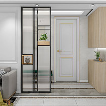 Modern simple stainless steel metal screen partition living room bedroom porch wrought iron toilet glass light luxury cover