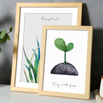 Solid wood frame wall mounted 4K four open 8K watercolor sketch black and white original wood color photo frame 16 inch border customization