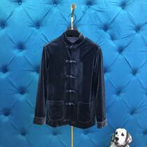 2021 Mens Autumn and Winter Thin Two Golden Velvet Tang Fashion Fashion Top Joker Extra Large Atmosphere High Bomb Edition