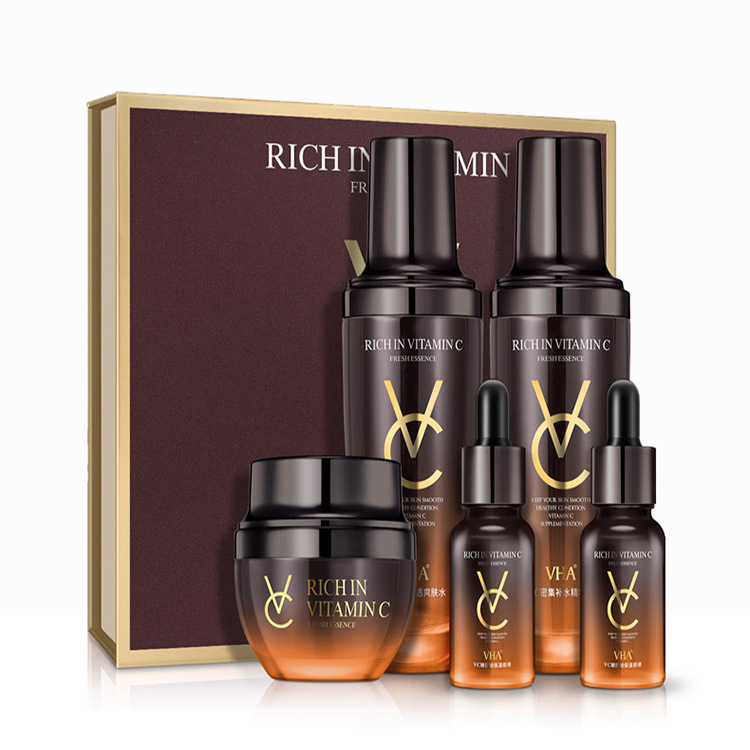 VC bright skin clear skin care products womens water cream cleansing to moisturize students five-piece box
