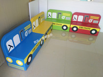 Early education center Soft sofa Kindergarten fire head sofa hair soft bag long stool Children fire truck sofa chair