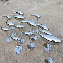 Outdoor stainless steel fish sculpture custom fixture sale building garden landscape pool metal abstract fish art decoration