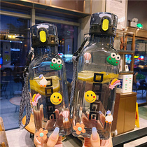 Korean version of cute large capacity sports plastic cup male and female students Forest department fitness kettle portable water cup