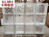 Glass brick ultra-white square 19ⅹ19ⅹ8 crystal hollow light-transmitting transparent opaque partition wall living room kitchen