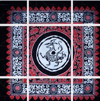 Guizhou Batik square tablecloth hanging cloth Bai tie-dye national wind decorative painting Miao characteristic crafts tablecloth
