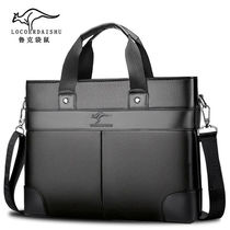 (Official) Kangaroo Leather Texture Mens Handbag Business Bag Briefcase Mens Casual Messenger Bag