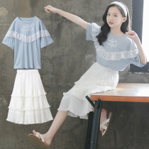 Girls  Dresses summer 2021 new childrens dress Western style suit skirt summer 12-year-old girl childrens skirt