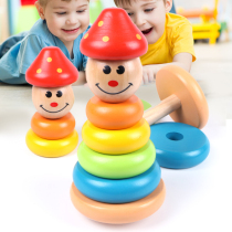 Children Early Lessons Intellect Toy Baby Toddler Baby Toddler Rainbow Trap Talap wooden tumbler Tumbler Building Blocks