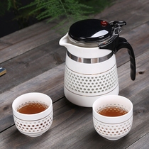 White porcelain honeycomb Elegant cup Tea making Household tea making filter Tea making device Tea water separation Ceramic Teapot set Tea set