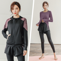 Running suit womens autumn and winter morning running gym professional new yoga clothing premium summer high-end sports clothes