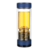 Tea tea water separation cup Leak-proof cup Sterling silver tea cup Double glass creative leak-proof seal high-grade gift