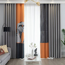 2021 New chenille seamless stitching curtain Nordic simple modern light luxury high-end living room bedroom finished