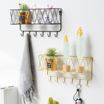Free to punch in doorway key containing shelf Living room Xuanguan personality hooks clothes hat door rear decorative frame