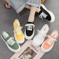 Summer thin section big head canvas shoes women 2021 wild ins candy color ulzzang thick bottom casual fairy shoes