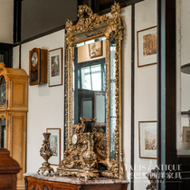  Old Paris) Western antique furniture French Neoclassical wood gilt entrance mirror