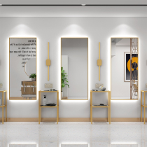 Nordic barber shop mirror table tool cabinet hair salon dedicated hairdressing cabinet ins net red simple shelf marble