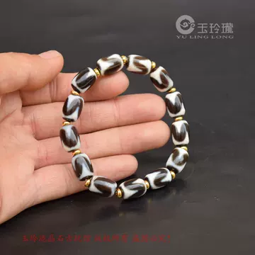 上肯天珠‼️西蔵老礦手工伝承樽型双虎牙天珠 超希少上肯老礦天珠‼️西蔵老礦手工伝承樽型