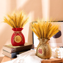 Barley creative opening big sale flower basket natural wheat ear dried flower bouquet living room pastoral decoration Net red shop ornaments