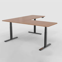Corner electric lifting table L-shaped standing computer desk automatically adjustable three-motor worktable bracket