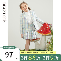 Didi deer 2022 spring new girls CUHK Tong Gwen suit jacket Academy Wind Leisure Little fresh blouses
