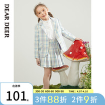Didi deer 2022 spring new girls CUHK Tong Gwen suit jacket Academy Wind Leisure Little fresh blouses