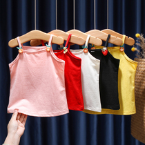 2021 new childrens clothing summer girls camisole baby pure cotton solid color top little virgin baby base shirt