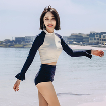 OceanLover swimsuit Female sense split Korean ins long-sleeved conservative belly cover thin fairy fan bikini