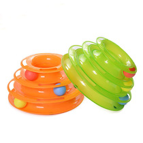 Cat toy three-layer cat turntable cat play plate rotating mouse cat grab plate track ball game plate to tease cat stick