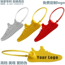 Disposable shoes clothing anti-counterfeiting anti-theft anti-adjustment buckle label tie hanging tag anti-change sign plastic seal