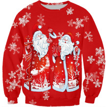 New Winter Money Men and American Weater 3D Digital Christmas Stamp Santa Loose Lovers Dress Round the Weater