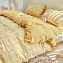 Four Seasons Universal Washed Cotton cotton four sets full cotton pure cotton 100 Three sets bed linen bed Rind Bed bedding