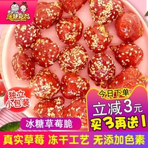  Authentic Tang demon rock sugar gourd frozen hay berry crisp 100g Beijing specialty net celebrity snacks fresh dried strawberries