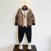 Boy Spring Autumn Sweater Sweater Jacket Thickened Childrens Korean Version Knit Casual Blouses CUHK Couchery Sweatshirt Tide