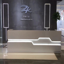 Beijing office furniture desk company reception desk white paint front desk custom cashier with light belt