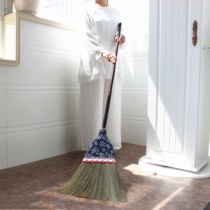 Longer handle without bending over broom Miscanthus soft hair no static broom wooden floor tile cleaning artifact broom