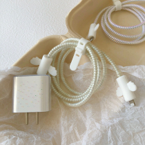 Small frescoed color with charger protective sheath suitable for iPhone20w 18w Quick charge protection shell wrap around rope