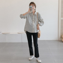 Pregnancy woman dress for autumn clothing casual fashion models 2021 new net red blouses foreign pistachio women pregnant women with dress spring and autumn