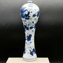 Special offer Republic of China blue and white baby play picture beauty bottle Antique antique antique porcelain Bogu rack decoration Collection of old objects