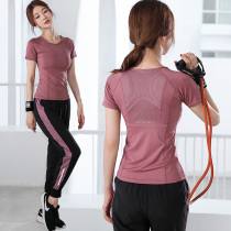 Ouyueni yoga suit summer thin summer short-sleeved quick-drying professional good-looking morning running fitness sports suit female