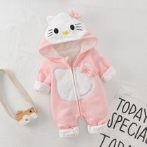 First newborn baby conjoined clothes spring and autumn female baby clothes autumn and winter cute super cute princess going out to hug suit