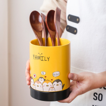 Cartoon chopsticks tube household chopsticks bucket rack tableware storage box rack Net red kitchen chopsticks can drain chopsticks cage