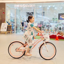 Newga stroller children's bicycle girl princess wind princess pink purple shock absorber bicycle