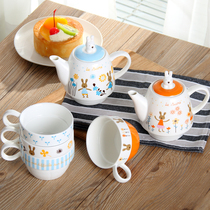Sugar rabbit ceramic flower tea set Mother and child kettle Kettle with tea leak-proof Coffee cup Water cup Japanese Teacup Milk