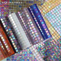 Nordic colorful magic glass mosaic tile gradient pool bathroom wall tile kitchen ceramic pool
