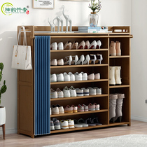 Shoe rack simple door household indoor good-looking solid wood shoe cabinet storage dormitory bedroom multi-layer dust cover shoe rack