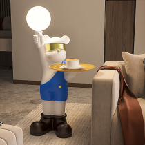 Nordic luxury living room large floor lamp sofa beside bear ornaments bedroom bedside lamp vertical Desk Lamp Corner