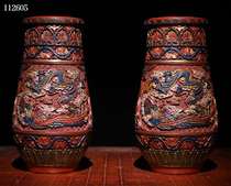 Folk Collection Old and red lacquerware Painted Dragon Phoenix presents a Xiangxiang Home Pendulum